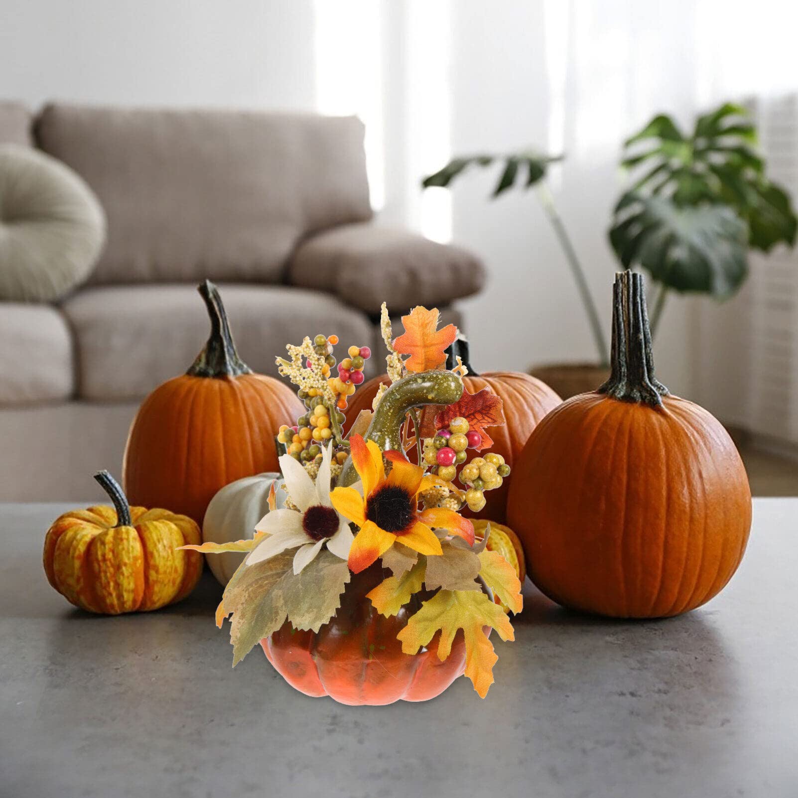 SEWACC Künstliche Kürbisdeko Qj703 aus Kunststoff für Herbstschmuck
