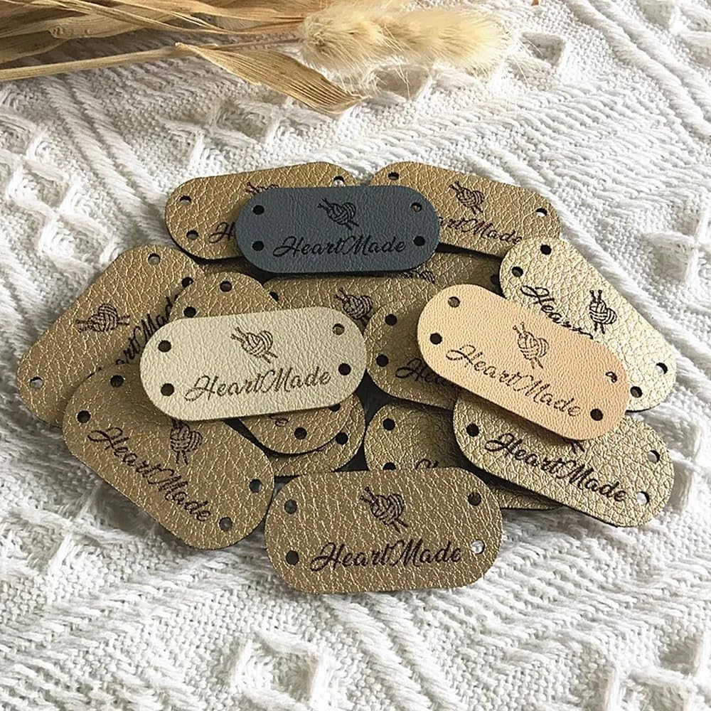 25 Etichette In Pelle Personalizzate Per Cucito - 30x20mm Per Abbigliamento E Accessori - Foto 8