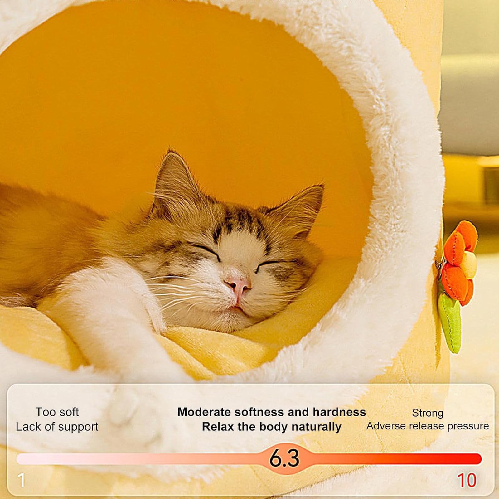 Cuccia per Gatti da Interno, Accogliente Cuccia per Gatti Chiusa, Cuccia per Cani con Tappetino Morbido, Nido Portatile per Animali Domestici per Conigli e Cani,S