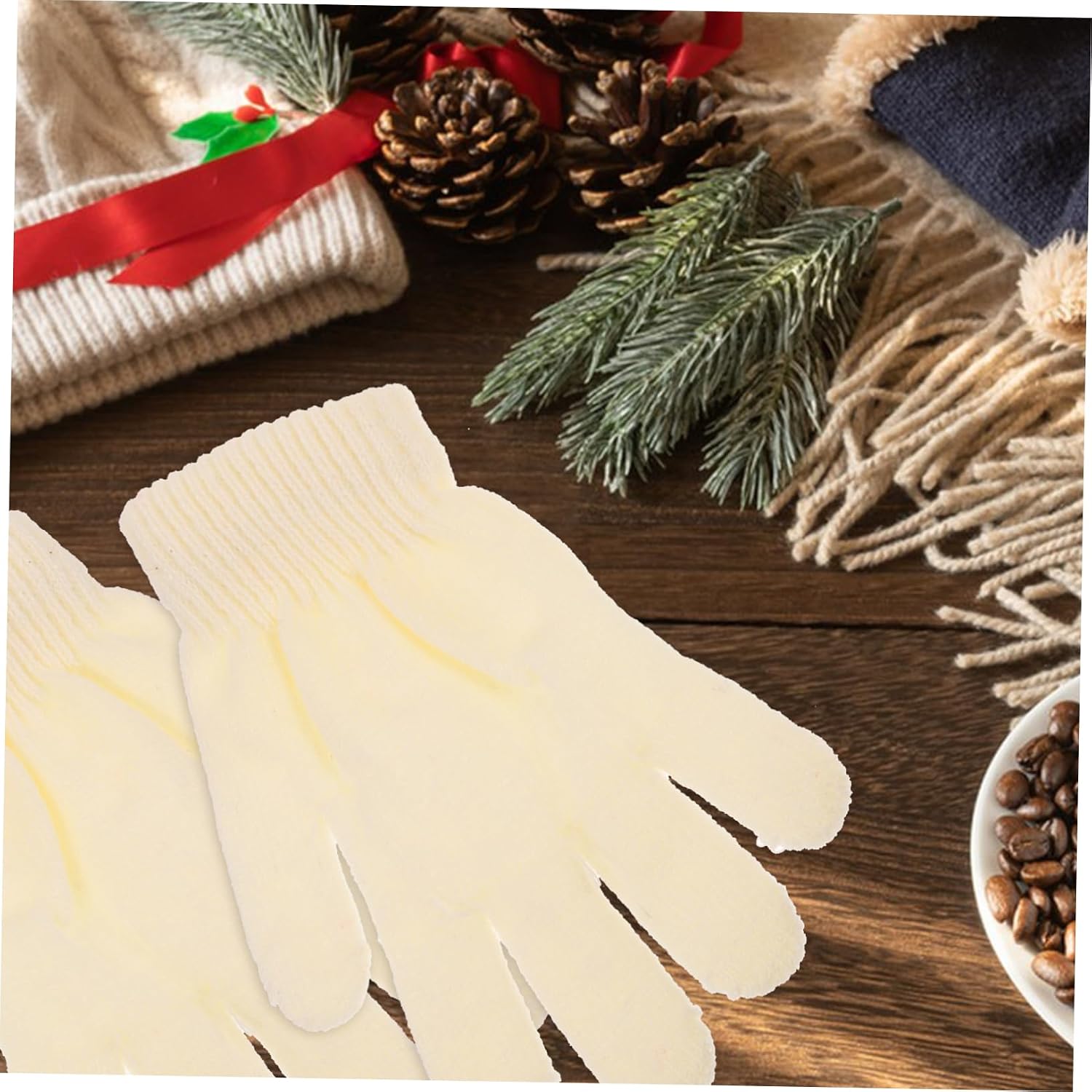 BESPORTBLE 3pcs Boy Girl's Knitted Warm Gloves for Autumn and Solid Color Five Finger Design for Ages for and School White