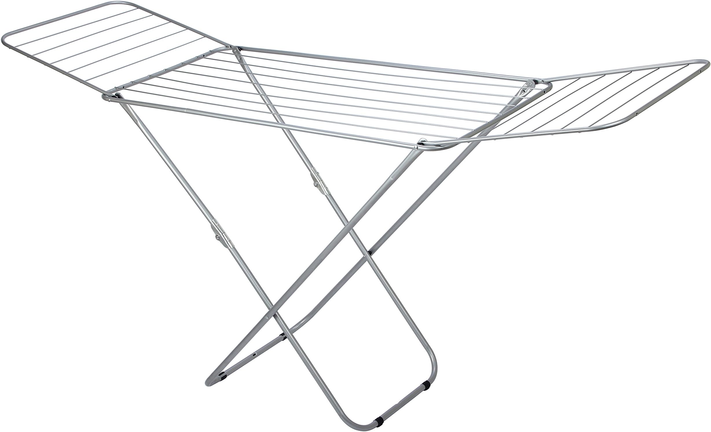 OurHouse Foldable Winged Clothes Airer with 18 m Drying Area for Indoor, Metal, Silver, 180 cm