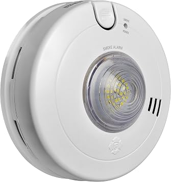 First Alert BRK 7020BSL Hardwired Hearing Impaired Smoke Detector with LED Strobe Light , white
