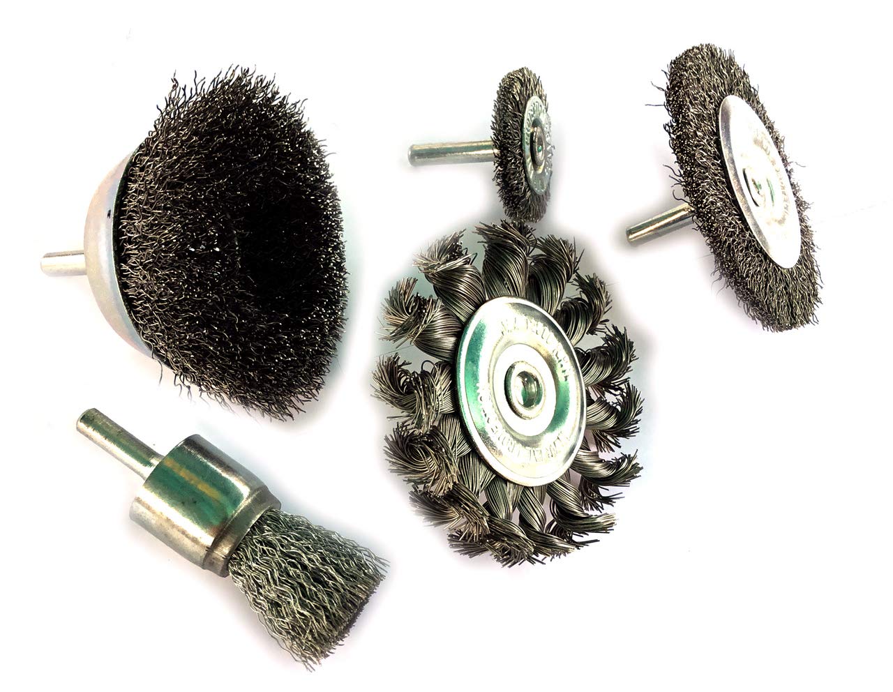 Kibros Lot 5 brosses acier tige 6 mm circulaire dur+bout dur+coupe dur