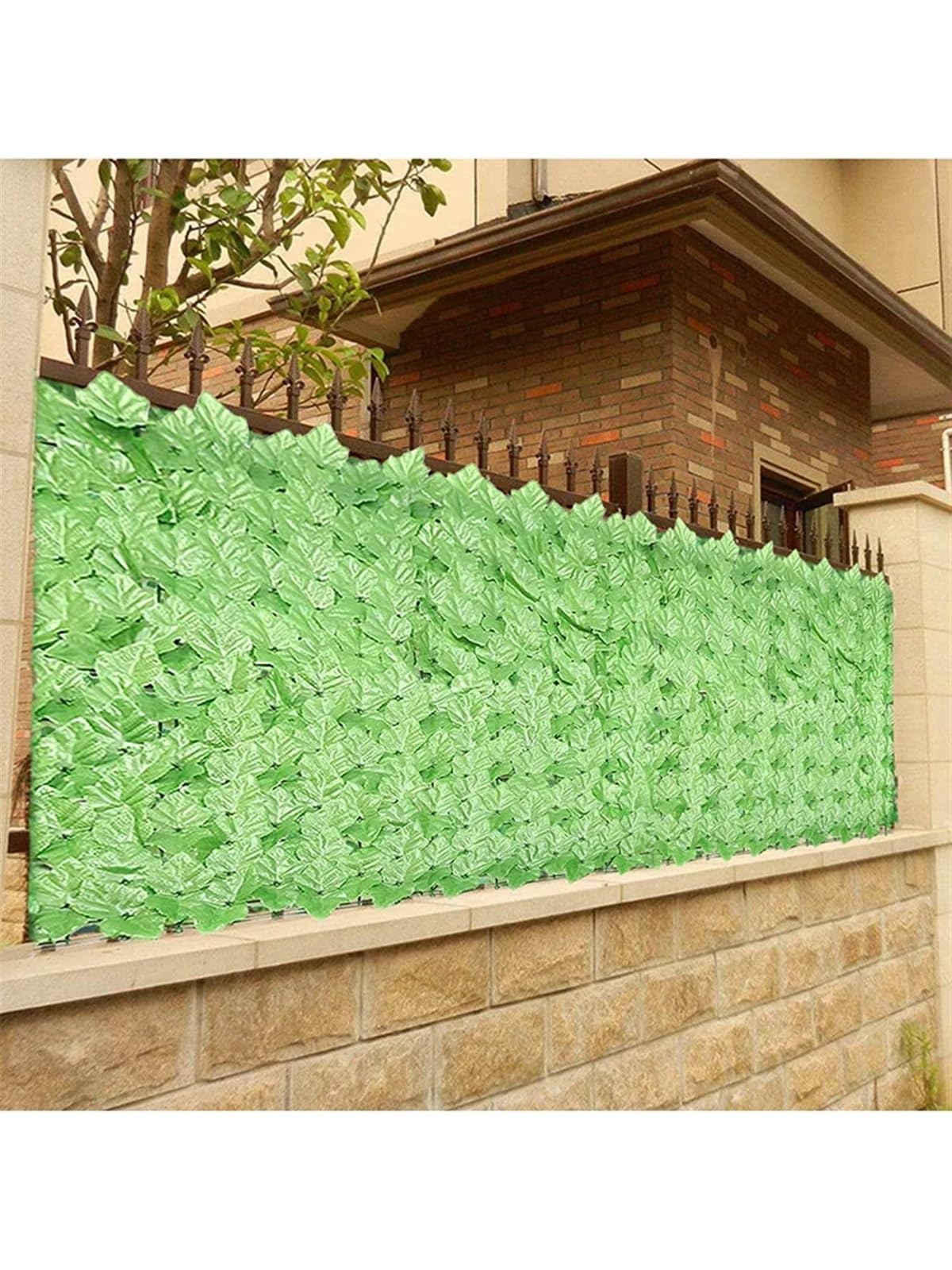 Seto de hiedra artificial de 1 x 3 m de privacidad, rollo de valla de hojas verdes para exteriores, jardín, balcón, pared decorativa ideal para patio, patio y paisaje