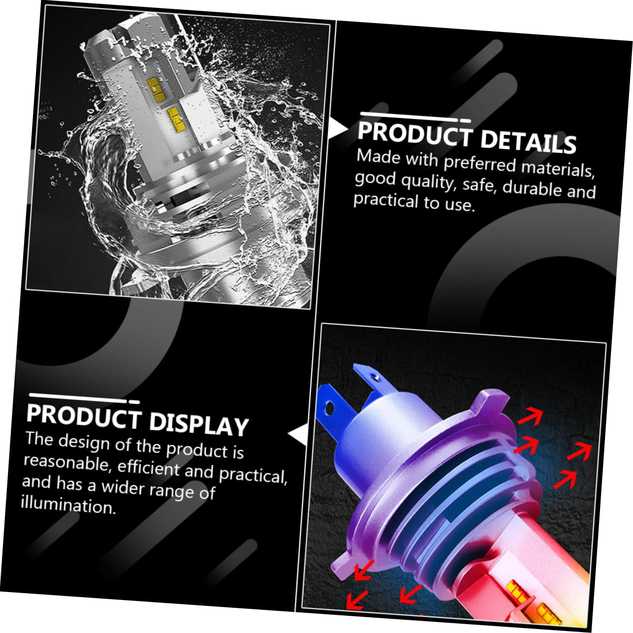 LED Energetica Chip Auto e 55w 5000lm 9003 6500k per H4 Led di Lampadine Lega Zes Alluminio , Efficienza Basso Consumo per Fari Anteriori Sinistro e Destro