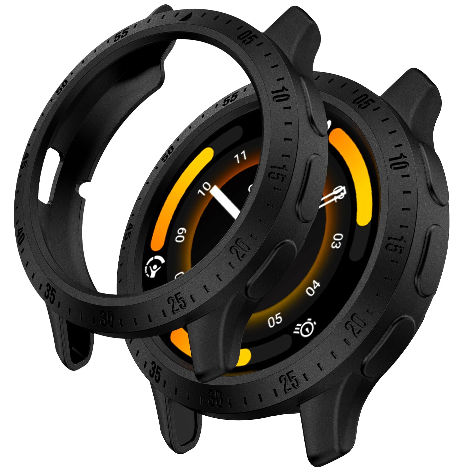 Coque De Protection Pour Garmin Venu 3 45mm - 2 Pièces, Verre Trempé, Noir - 9