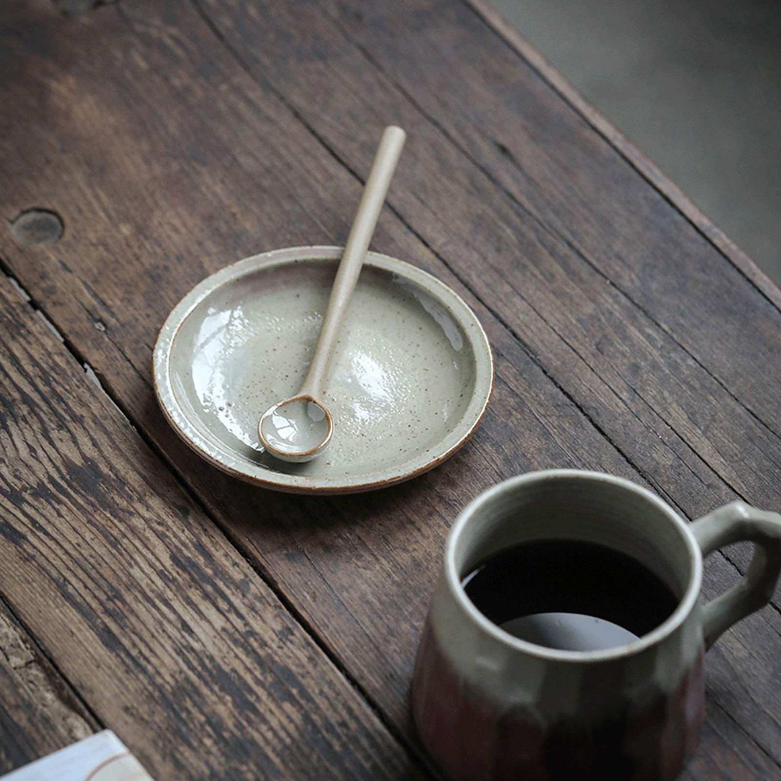 Łyżki do herbaty, łyżki deserowe, pięcioczęściowa ceramiczna łyżka do mieszania kawy z długą rączką Gotowanie w domu Łyżka żaroodporna Łyżka do lodów Łyżka deserowa Łyżka do arbuza Łyżki do zupy