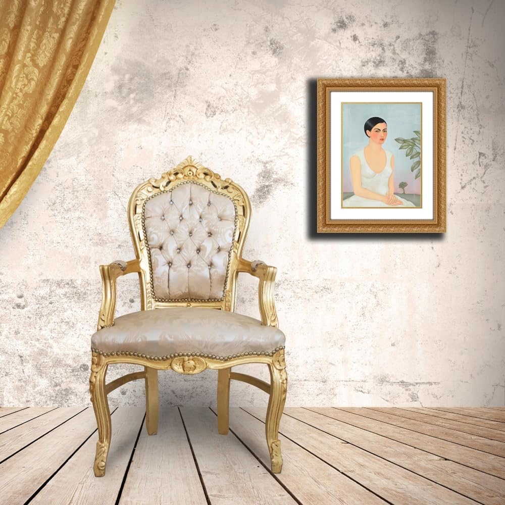 ArtDirect Portrait of Cristina, My Sister (1928) Custom Framed Art Print Giclee Print or Canvas Options with Various Sizes and Customization by Frida Kahlo