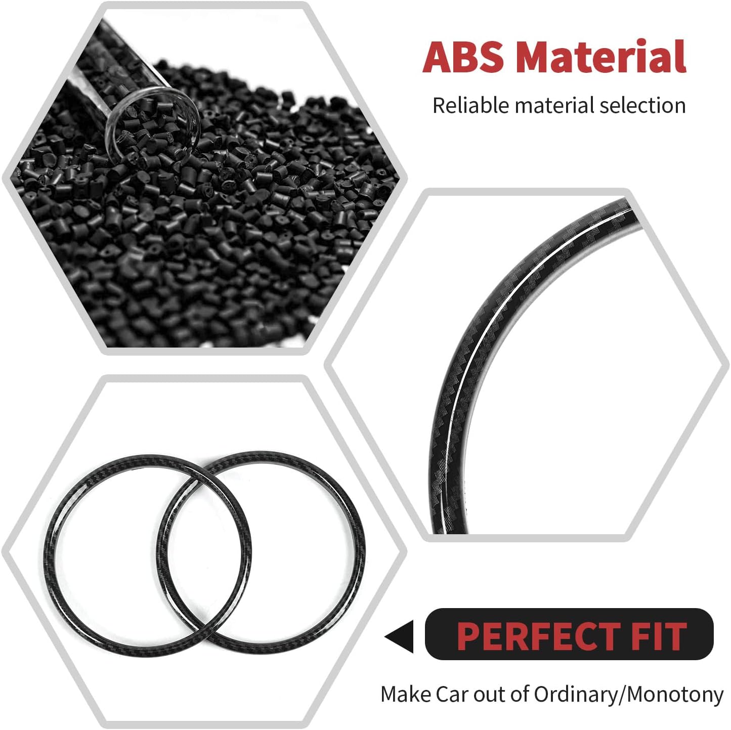RT-TCZ Carbon Fiber Dashboard Cover Dash Board Instrument Ring Cover Trim Decoration Interior Accessories for Ford Mustang 2015-2018