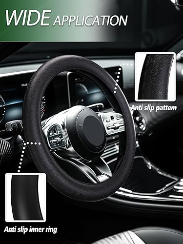 Miniatura 6 de LRITER Funda para volante de automóvil, material de silicona antideslizante, múltiples opciones de color, funda universal para volante de repuestos