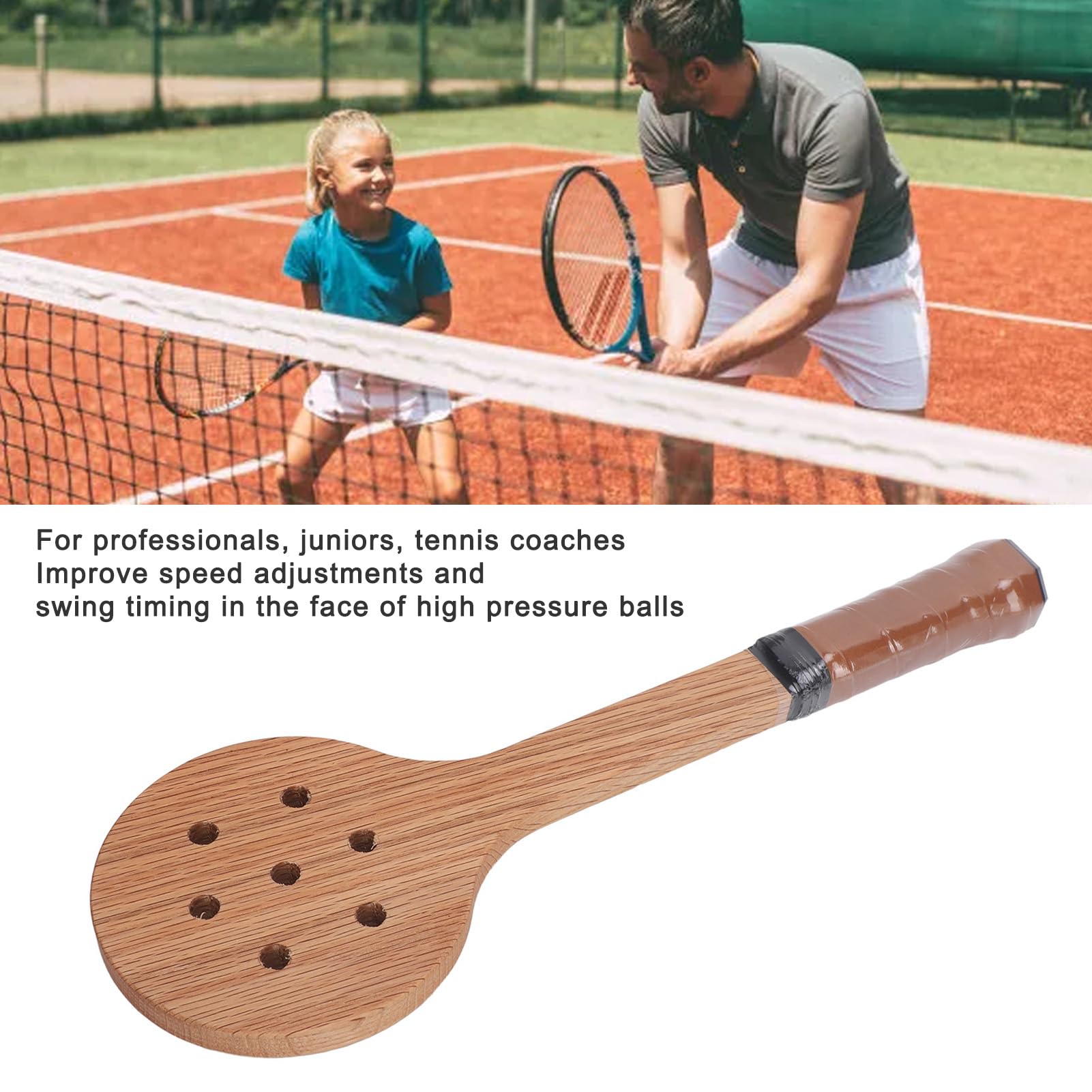Holz Tennis Pointer Löffel, Zuverlässige Tennis Sweet Spot Trainer Schläger Schwung Übungs Trainingshilfe, Tennis Pointer mittelpräziser Löffel für Anfänger Anfänger Tennisspieler