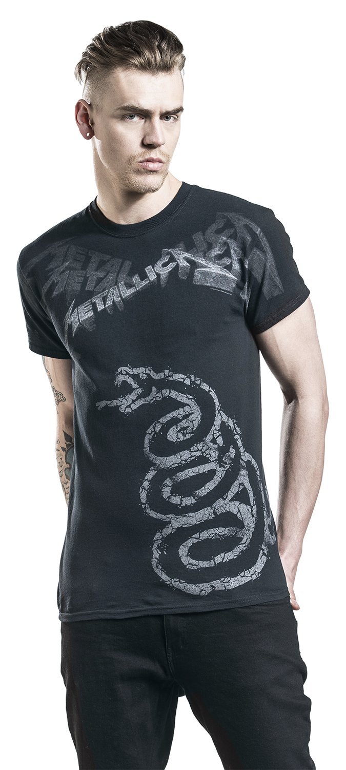 Metallica Black Album Faded Männer T-Shirt schwarz Band-Merch, Bands M