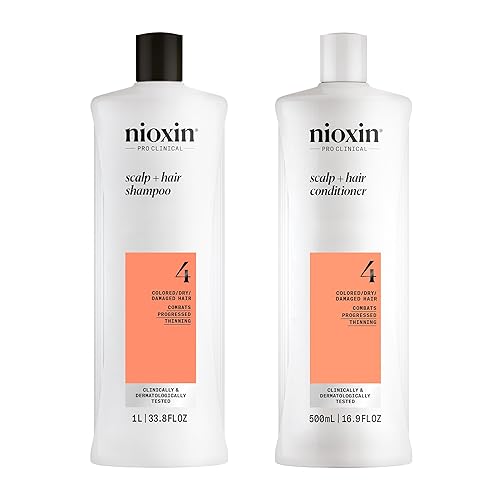 Nioxin - Shampoo limpiador, sistema 1-6, cuidado de cabello fino/normal y con tratamiento químico/teñido con adelgazamiento, 33.8 onzas líquidas