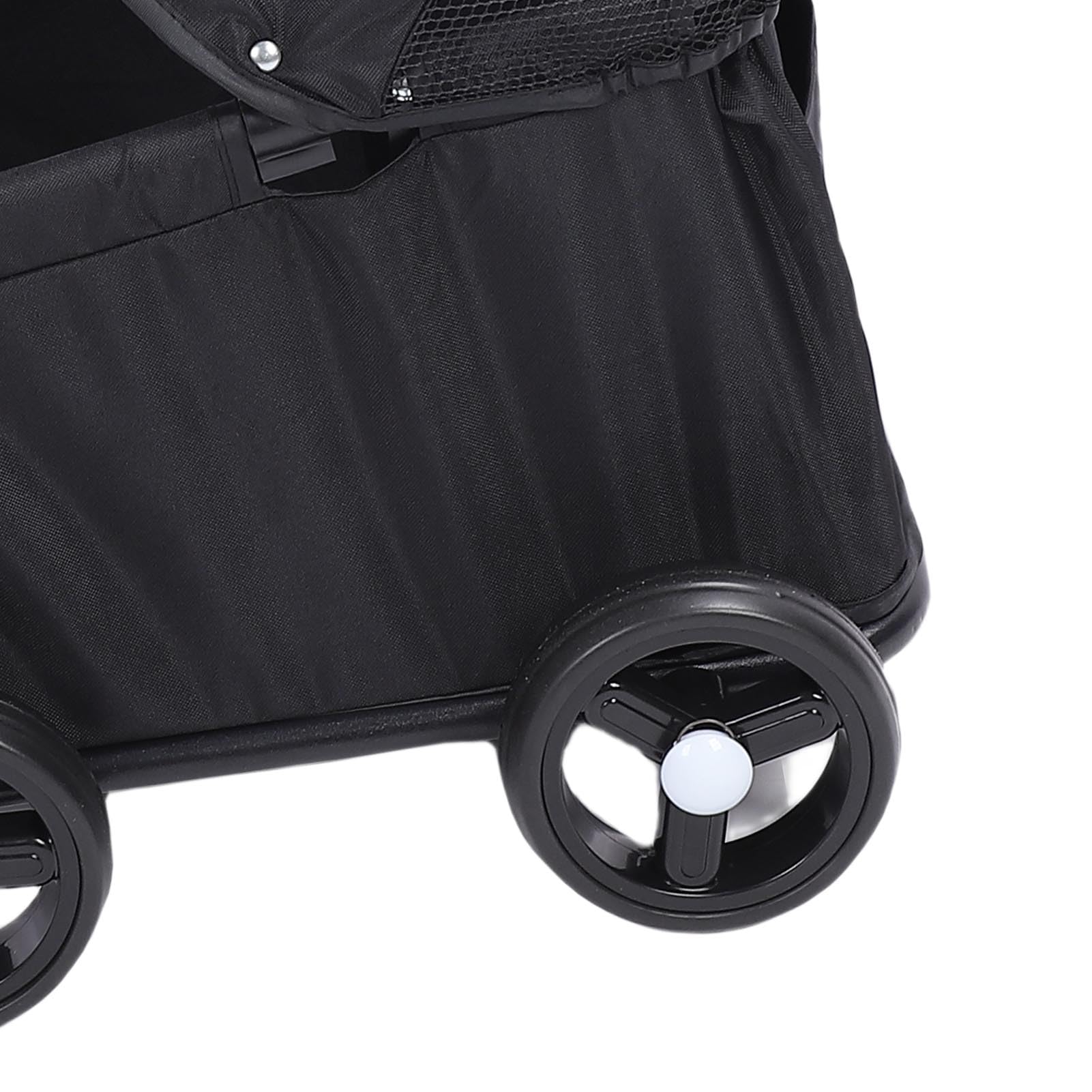 VBESTLIFE Passeggino per Animali Domestici Pieghevole Leggero, Design a 4 Ruote con Tettuccio Parasole e Carrello per Animali Multifunzionale Pieghevole con una Sola Mano per Cani di (BLACK)