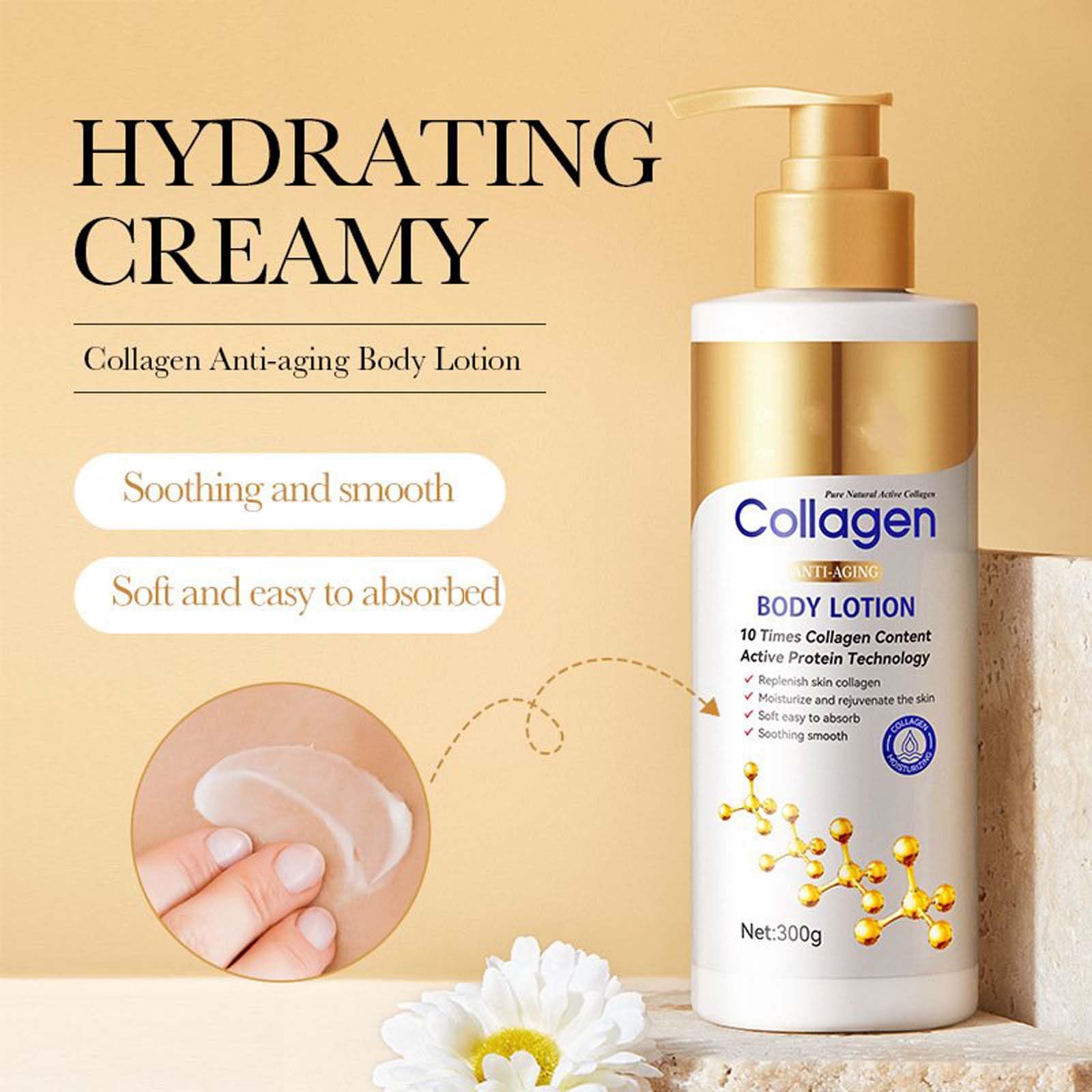 Balsam do ciała Collagen, szybkie wchłanianie kolagenu, nawilżający balsam do ciała, ramiona i body przeciw marszczeniu kolagenowe balsamy do ciała naprawa wrażliwej suchej skóry, ultimate Skin