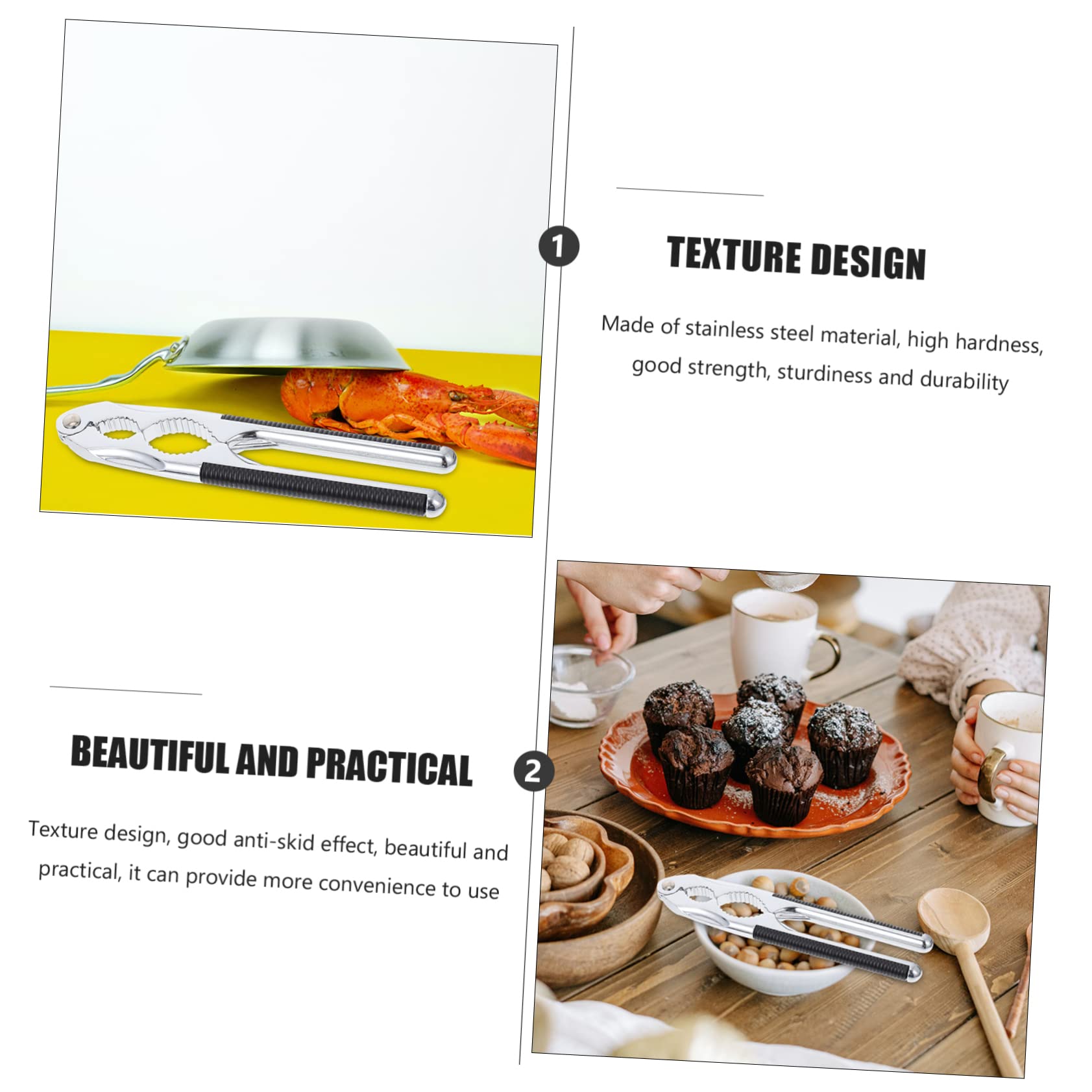 FUNOMOCYA Walnut Cracking Plier Opener Seafood Tong Crab Opener Nut Crackers for Family