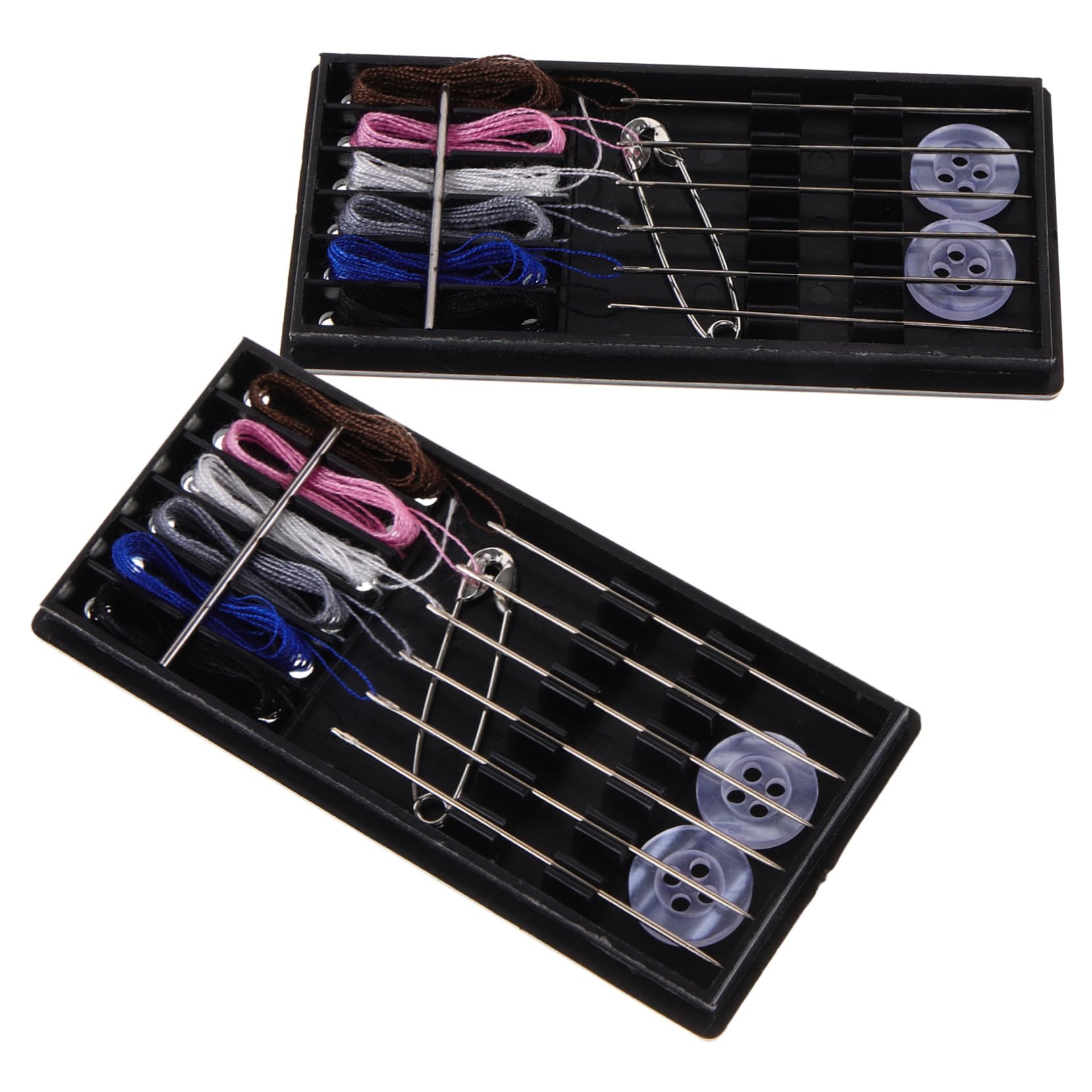 BEBEMOKO 2Sets Portable Sewing Kit Travel Sewing Kit for Household Use Essential Sewing Tools and Accessories Box for Quick Repairs and Crafting