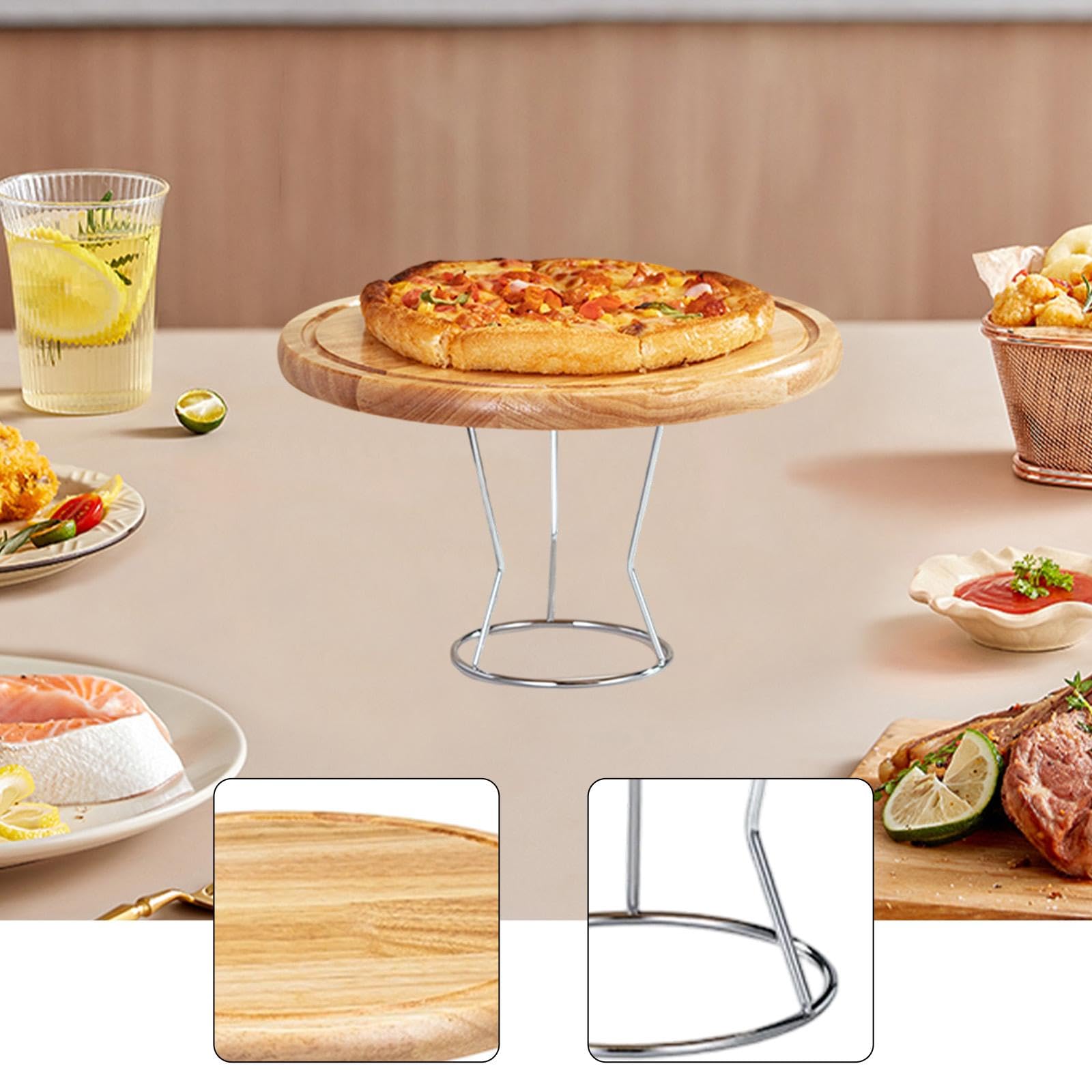 Soporte para Bandeja de Pizza, Bandeja para Pizza, Plato para Servir, Expositor de Mesa para Dulces, Embutidos, Aperitivos, Galletas Y Queso, 10 Inch