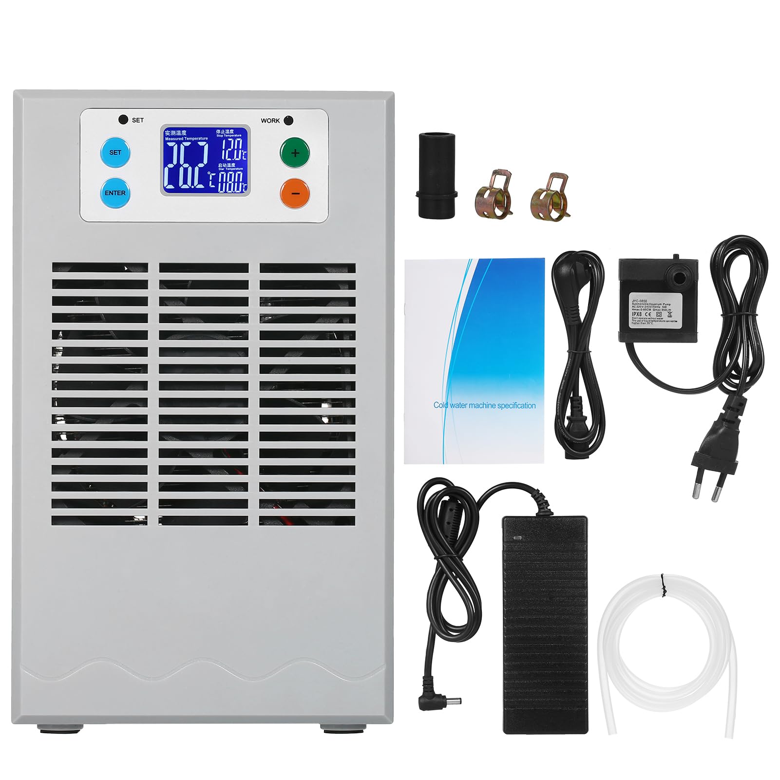 100W Tanque de peces pequeños Calentador de agua y enfriador Acuario Enfriador Semiconductor Enfriador de acuario electrónico Pantalla LCD Silencioso Tanque de peces digital Sistema de enfriamiento