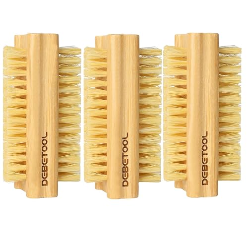 Bamboo Nail Brush- 3PCS Wooden Firm Nail Brush for Cleaning