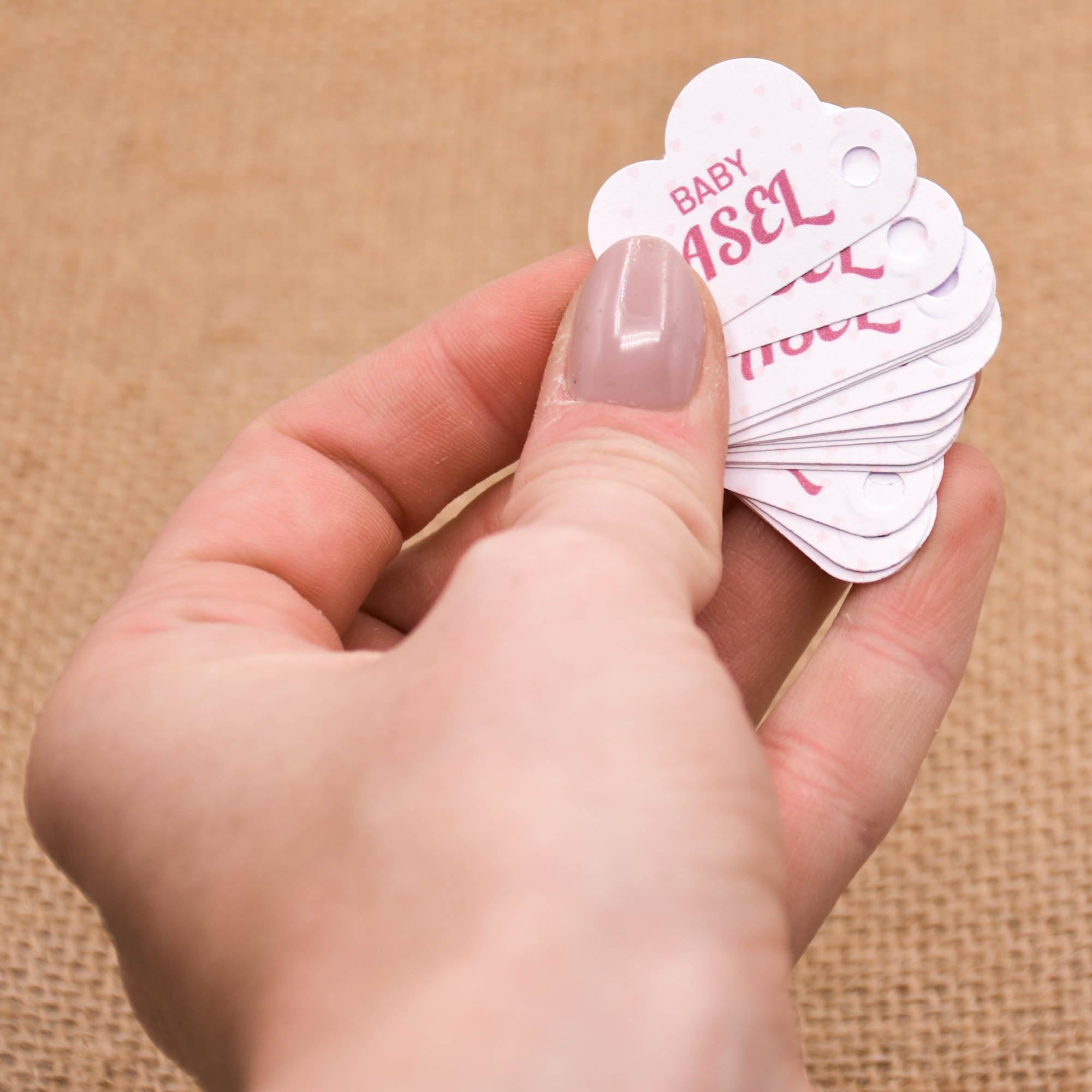 Étiquettes personnalisées nuage baptême communion babyshower 3,5cm Rose