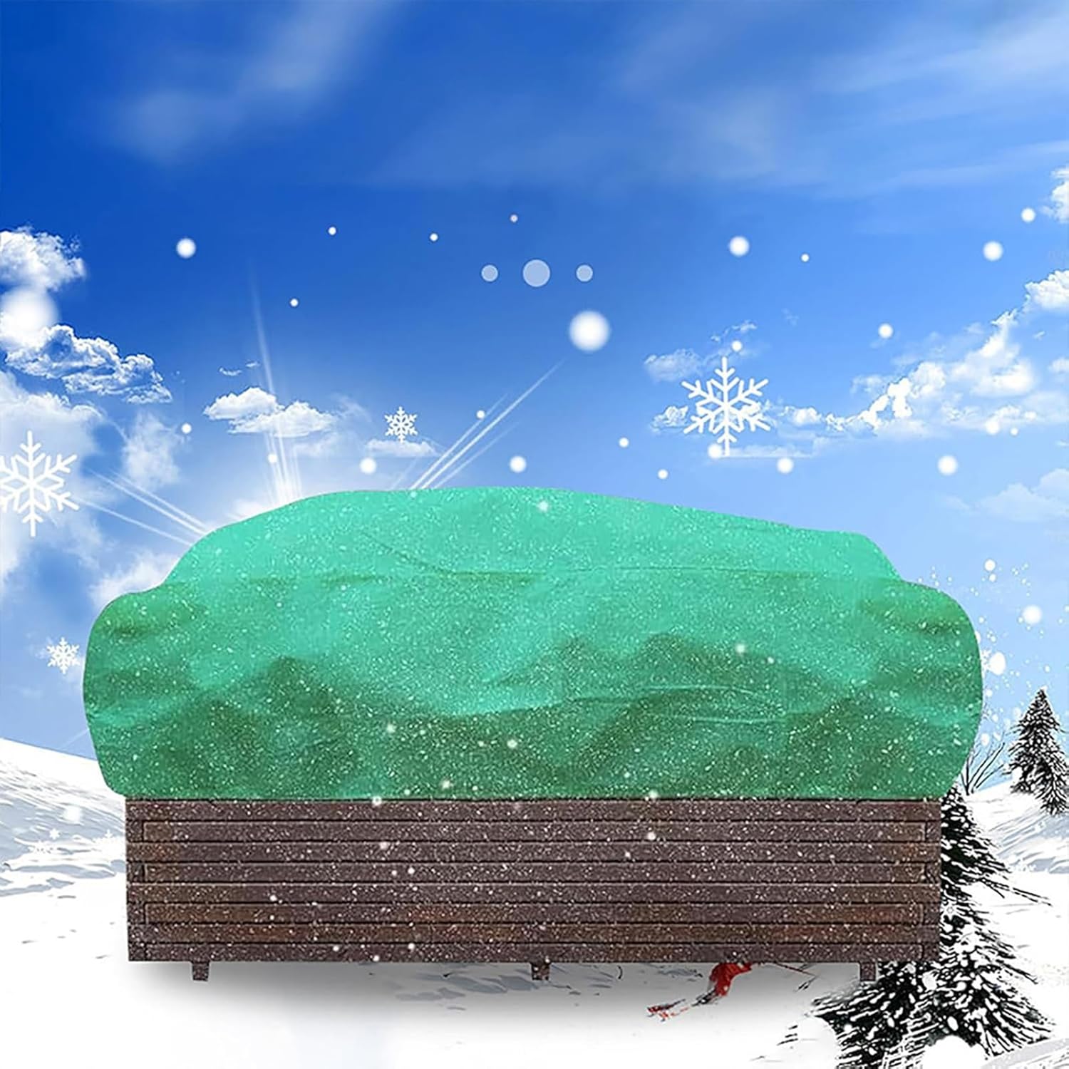 4 Packs of Winter Plant Mulch, Antifreeze Cover for Trees and Plants, Flowerpots, Plants, Winter Frost Blankets, with Drawstring(White,150x40x45cm)