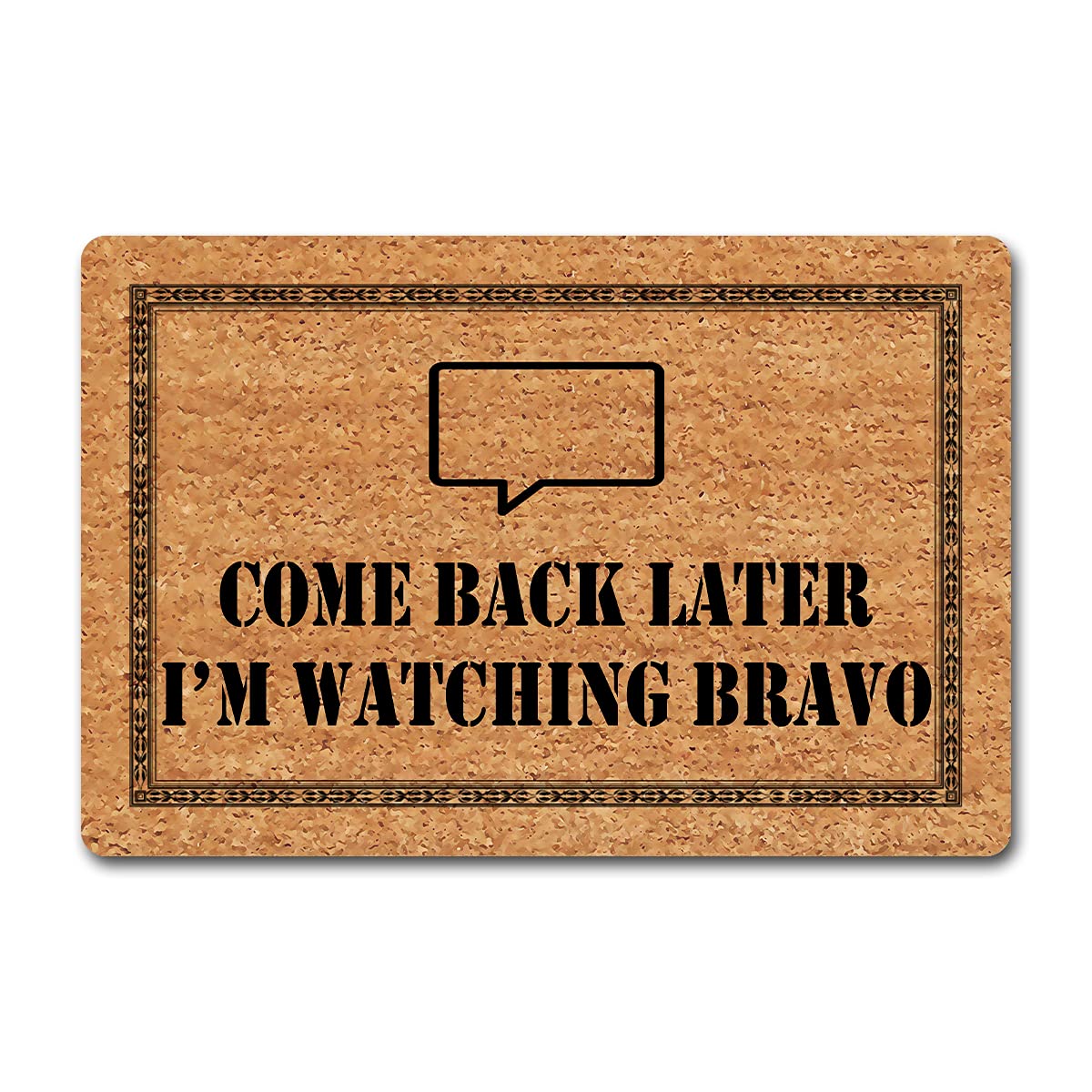 Funny Welcome Door Mats Decorative Area Rugs for Front Porch Decor Come Back Later I'm Watching Bravo Personalized Monogram Kitchen Rugs With Anti-Slip Rubber Back Novelty Gift Mat(23.7 X 15.9 in)