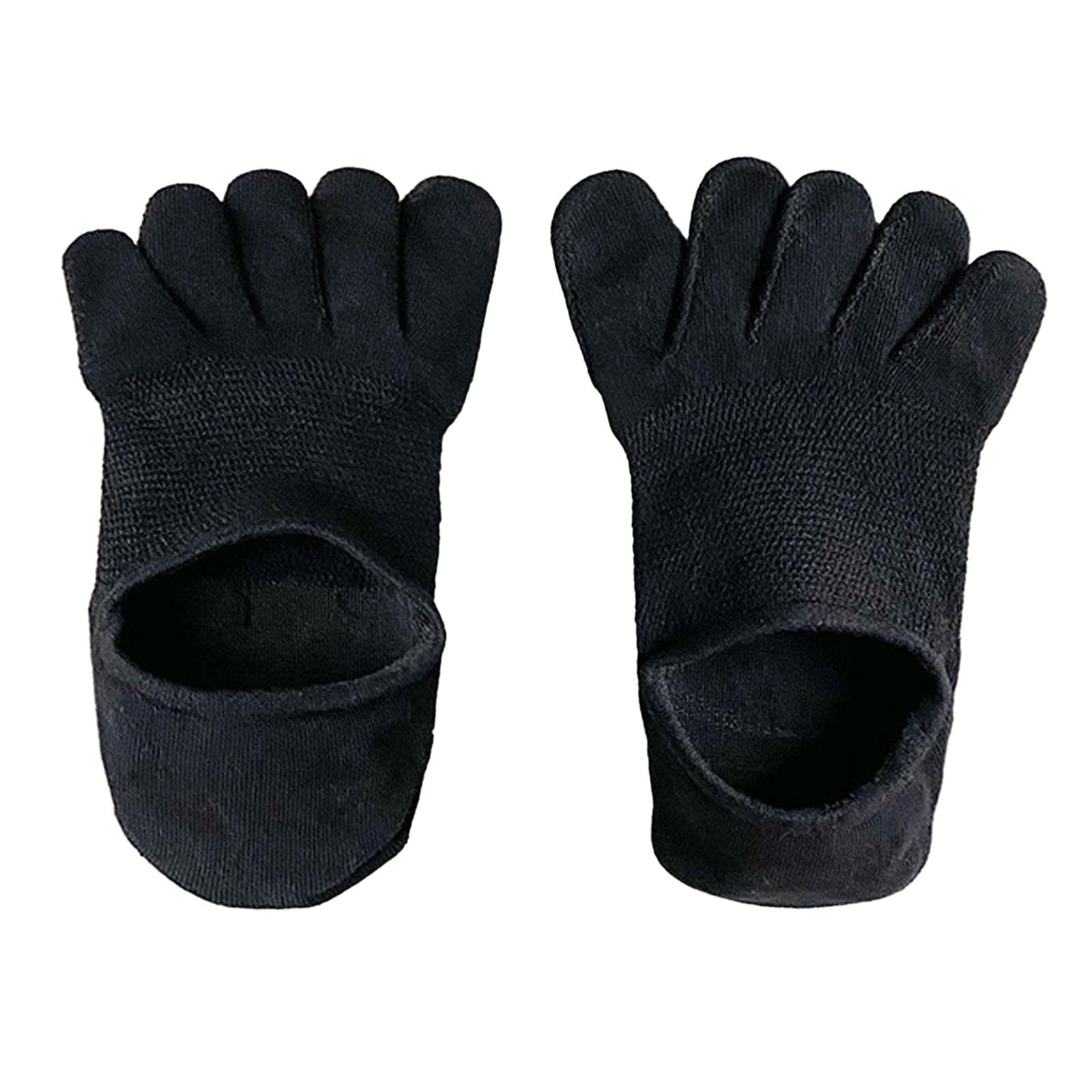 Five Finger Socks Cotton Anti Slip Thin Cotton Socks for Running Sports Black-image-3