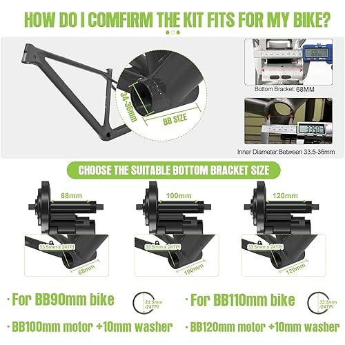 Miniatura 2 de BAFANG BBSHD BBS03 48/52V 1000W kit de conversión de ebike de motor medio con batería de litio de gran capacidad y cargador para hacer tú mismo, kit