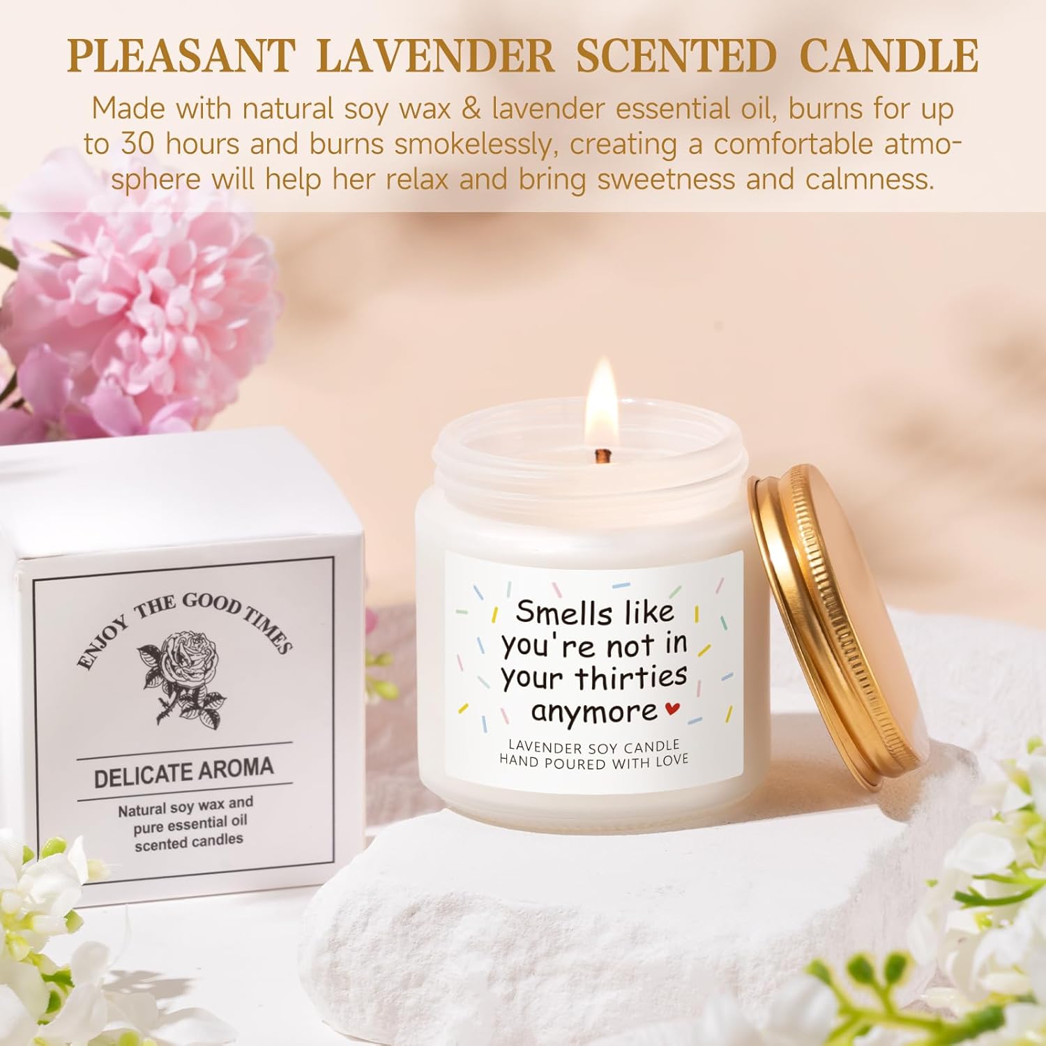 40th Birthday Gifts for Women Her, Cool Gifts for 40 Year Old Woman, Forty Canvas Birthday Tote Bag Glass Cup Candle Gift Basket 40th Ideas Daughter Mom Sister Friend Wife Coworkers - Image 6