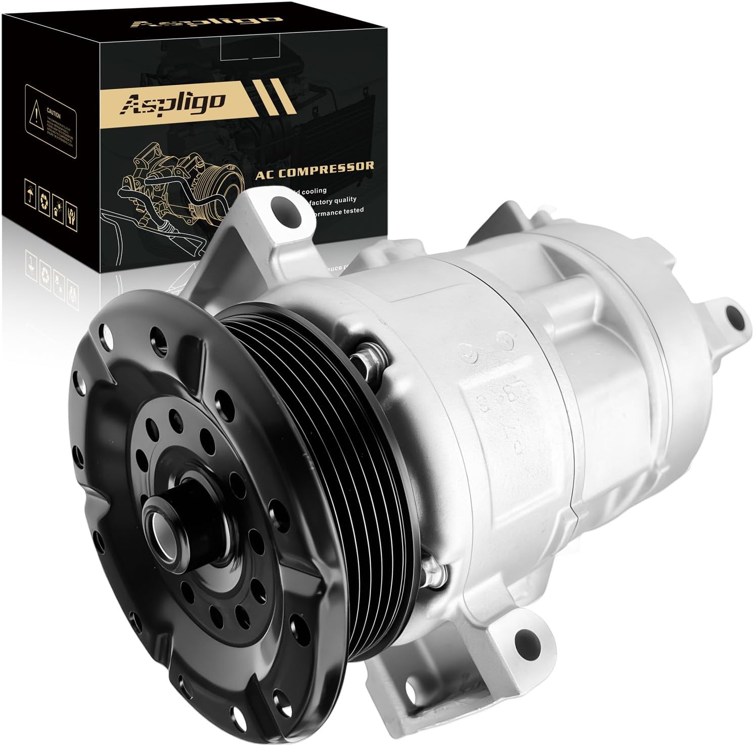 Aspligo AC Compressor for Jeep Compass Patriot 2007-2008 2.0L 2.4L, Dodge Caliber 2007-2008 1.8L 2.0L 2.4L - Replaces 5058228AE CO 11023C