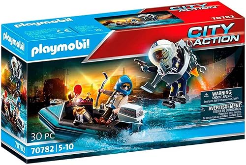 Playmobil Paquete de chorro de policía con barco