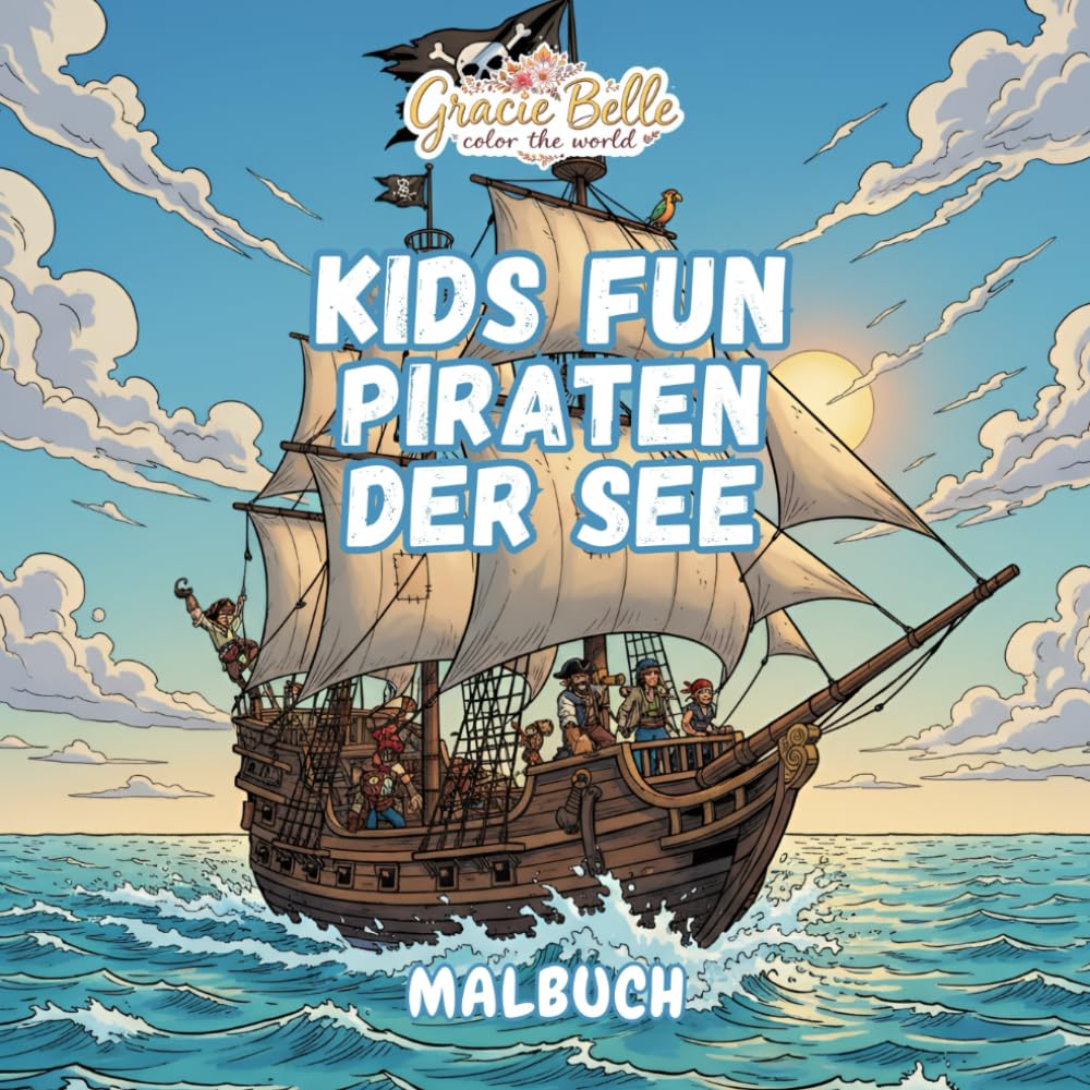KIDS FUN PIRATEN DER SEE Malbuch: Fröhliche Piratenabenteuer auf hoher See zum kreativen Ausmalen