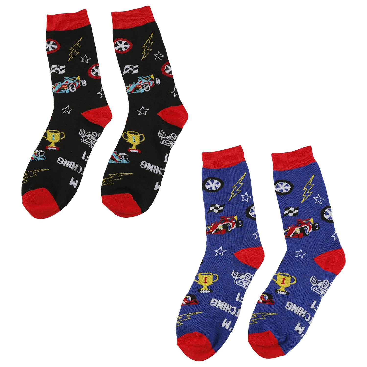 Tabanzhe 2 Pairs F1 Socks for Men,Funny Formula 1 Socks, Mens Novelty Racing Car Socks,F1 Gifts for Men, Formula 1 Merchandise for Racing Fans