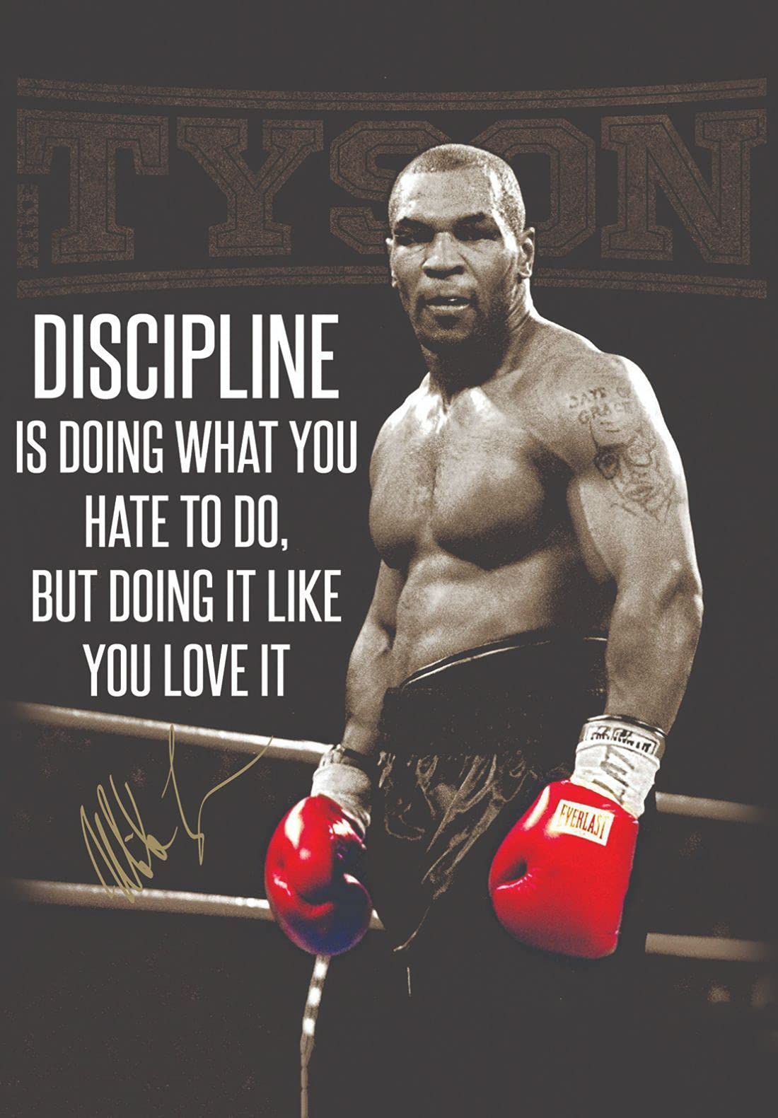 Tallenge - Mike Tyson - Discipline Is Doing What You Hate To Do - Small Poster Paper (12 x 12 inches) - Multicolour.