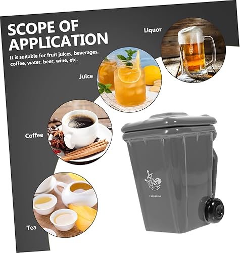 Miniatura 6 de Divertida taza de basura taza de café de porcelana con cubierta de asa Contenedor de basura novedoso Taza de cerámica Taza de té de porcelana Taza