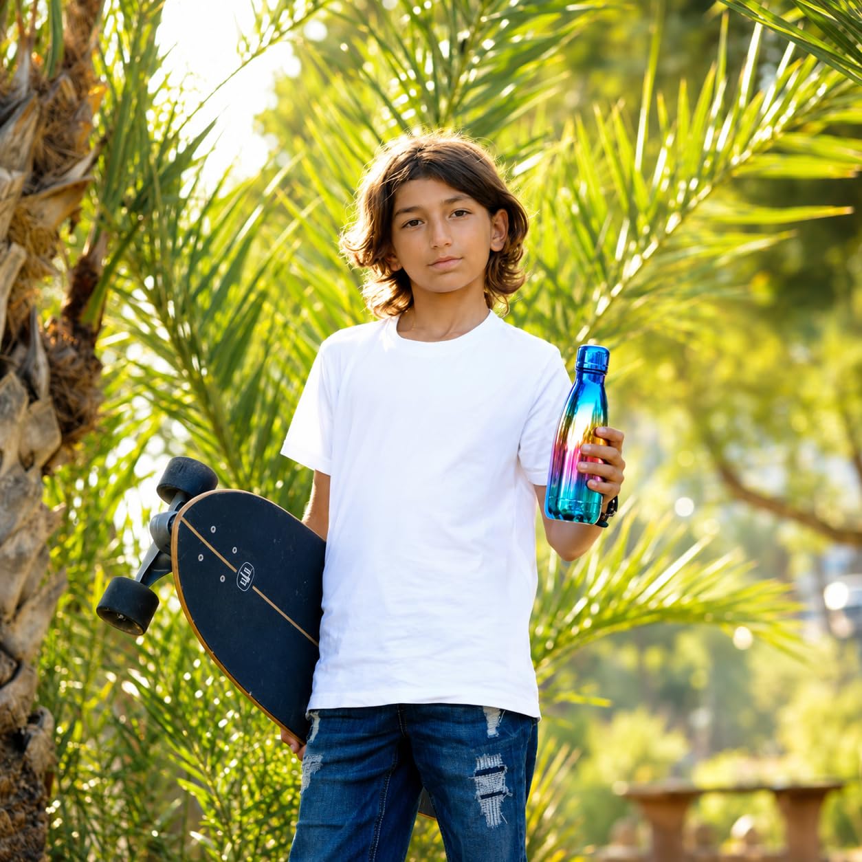 CHILLOUT LIFE Edelstahl-Wasserflasche für Kinder, Schule, 340 ml, doppelwandig, isoliert, Cola-Flaschenform für kalte und warme Getränke, BPA-freie Metall-Sportflasche für Jungen, Mädchen und Frauen