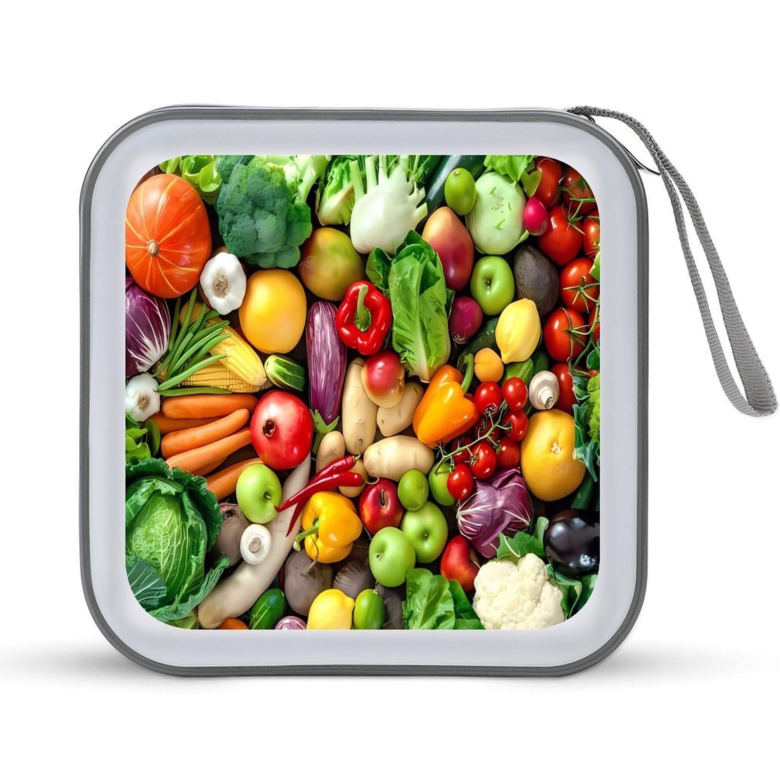 Funda para CD de frutas portátil con capacidad para 40 DVD en plástico duro