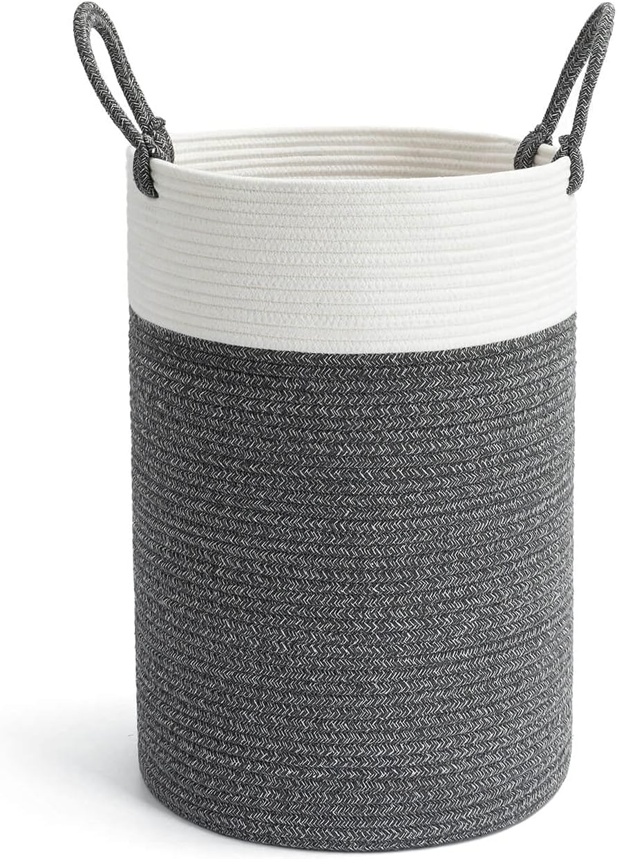 Goodpick Tall Laundry Hamper Woven Jute Rope Dirty Clothes