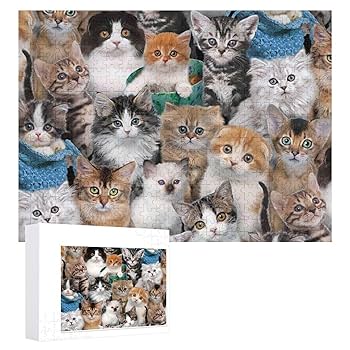 ᵔᴥᵔ犬と猫　写真ジグソーパズル　500ピース　50×75㎝ホワイト額入り完成品 ᵔᴥᵔ犬と猫の写真ジグソーパズル 500ピース 50×75㎝ホワイト額入り