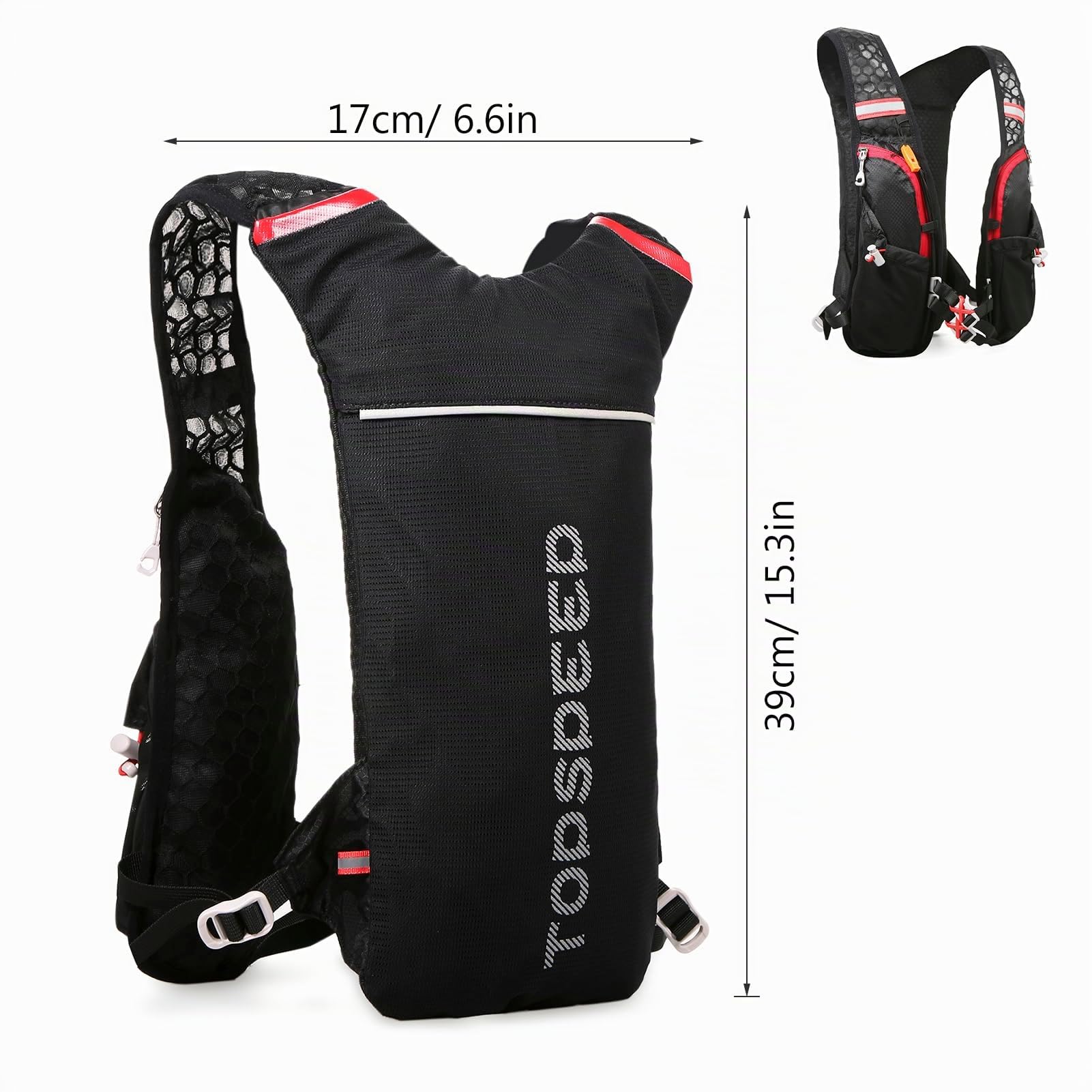 Lixada Sac à Dos D'hydratation, Sac Hydratation Sac à Dos de Course à Pied Léger 5 litres Grande Capacité Extérieure Sac à Dos D'équitation pour la Course à Pied, équitation, Jogging