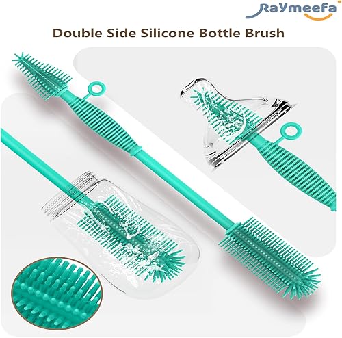 Miniatura 8 de Cepillo de limpieza de doble cara, cepillo suave para cocina, cepillo de limpieza de botellas de silicona reutilizable, limpiador de cepillo de