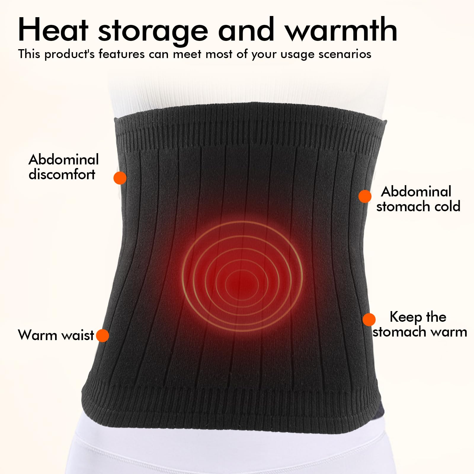 SPORWAY Calentador de espalda de cachemira para mujer: calentador de cintura para invierno, cinturón de calor para riñones, cintura elástica, soporte para cintura, protector de cintura, calentador de
