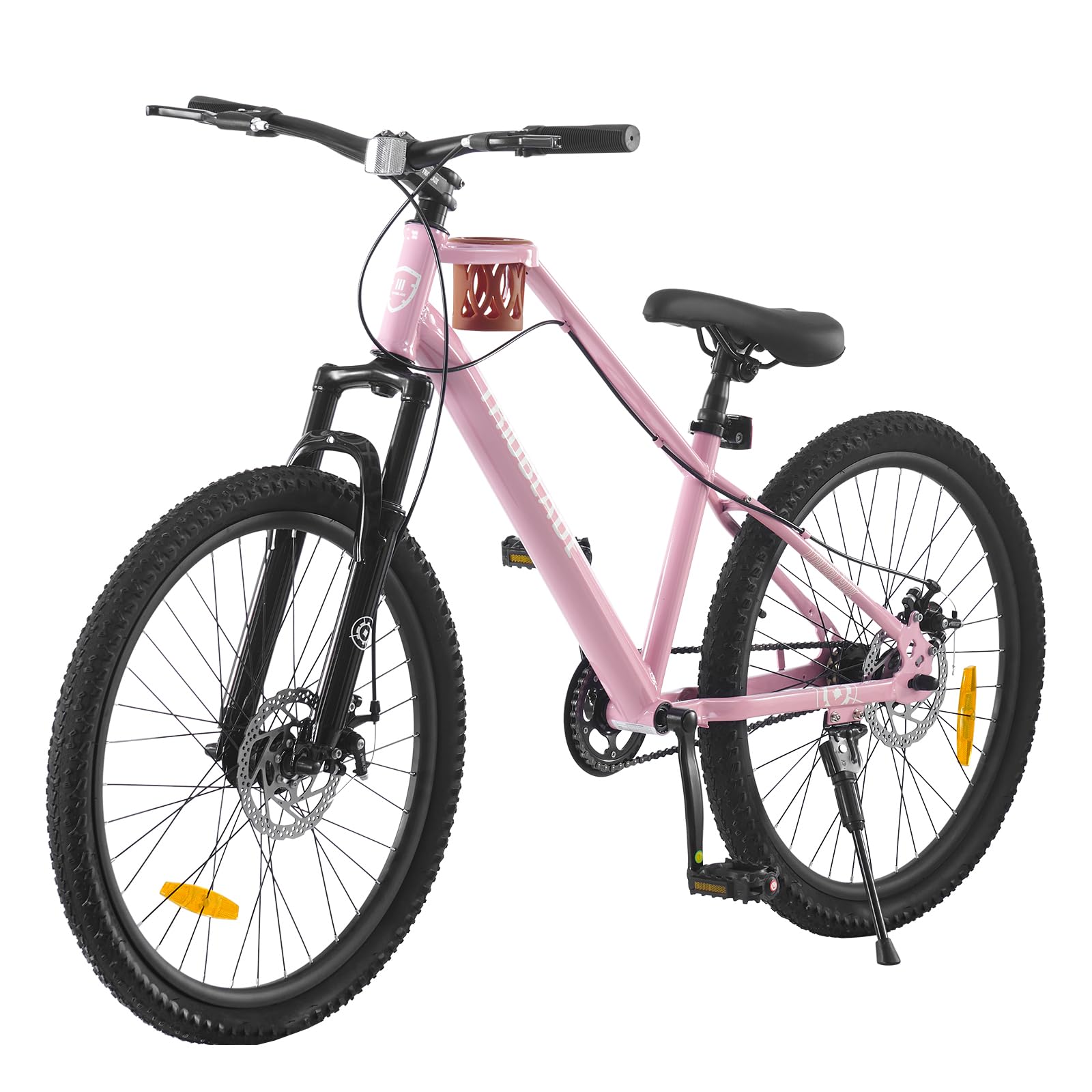 BSTSEL 20/24 Inch Wheels Cruiser Bike with Coffee Cup Holder, Dual Dis Brakes, Front Suspension Bicycle School/City Bike for Girls Boys Womens Mens Teenagers (Pink, 20 Inch) — image 1