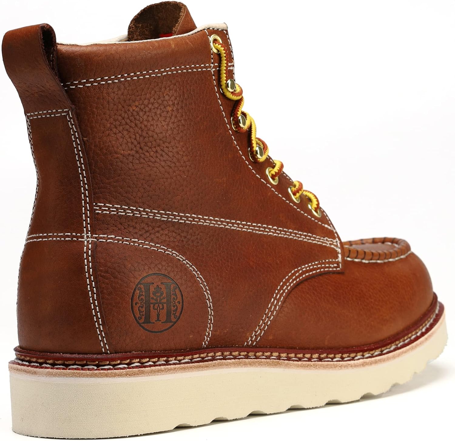 Stylish Classic 6"- 8" SureTrack Soft Toe Mens Work Boots, EH Leather Slip Resistant Durable Breathable Moc Toe Work Boot 806 808 9.5 Tobacco Oil-tanned/6" image 6 of 6 B0BG2HKPNC