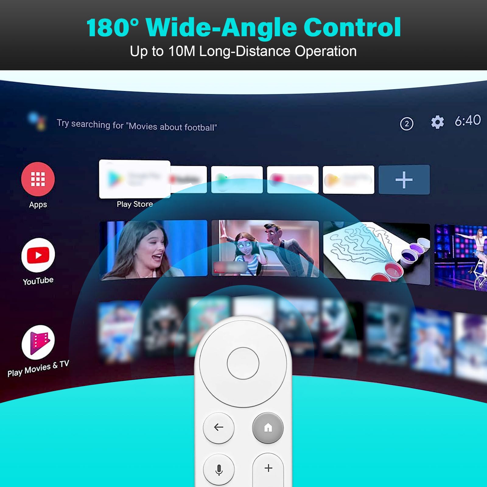 Google TV Streamer (4K) için yedek uzaktan kumanda, sinyal sesli