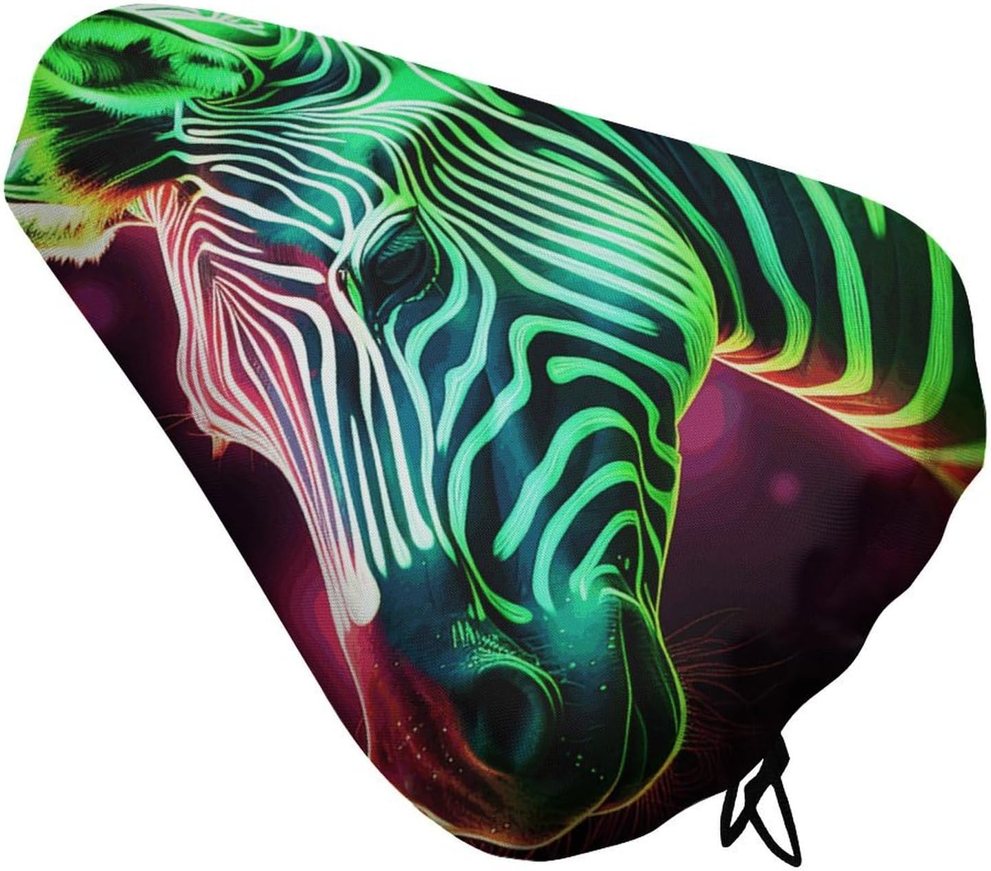 Glowing Zebra Bike Seat Cushion Waterproof Road Bike Seat Cover for Women Men Comfort Bicycle Seat Rain Cover with Drawstring Padded Mountain Bikes Saddle Fit for Exercise Stationary Bikes