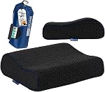 Travel & Camping Comfortable Memory Foam Pillow – Easy to Carry Portable Bag – Temperature Regulating Pillow Case - Perfect for Travelling (White)
