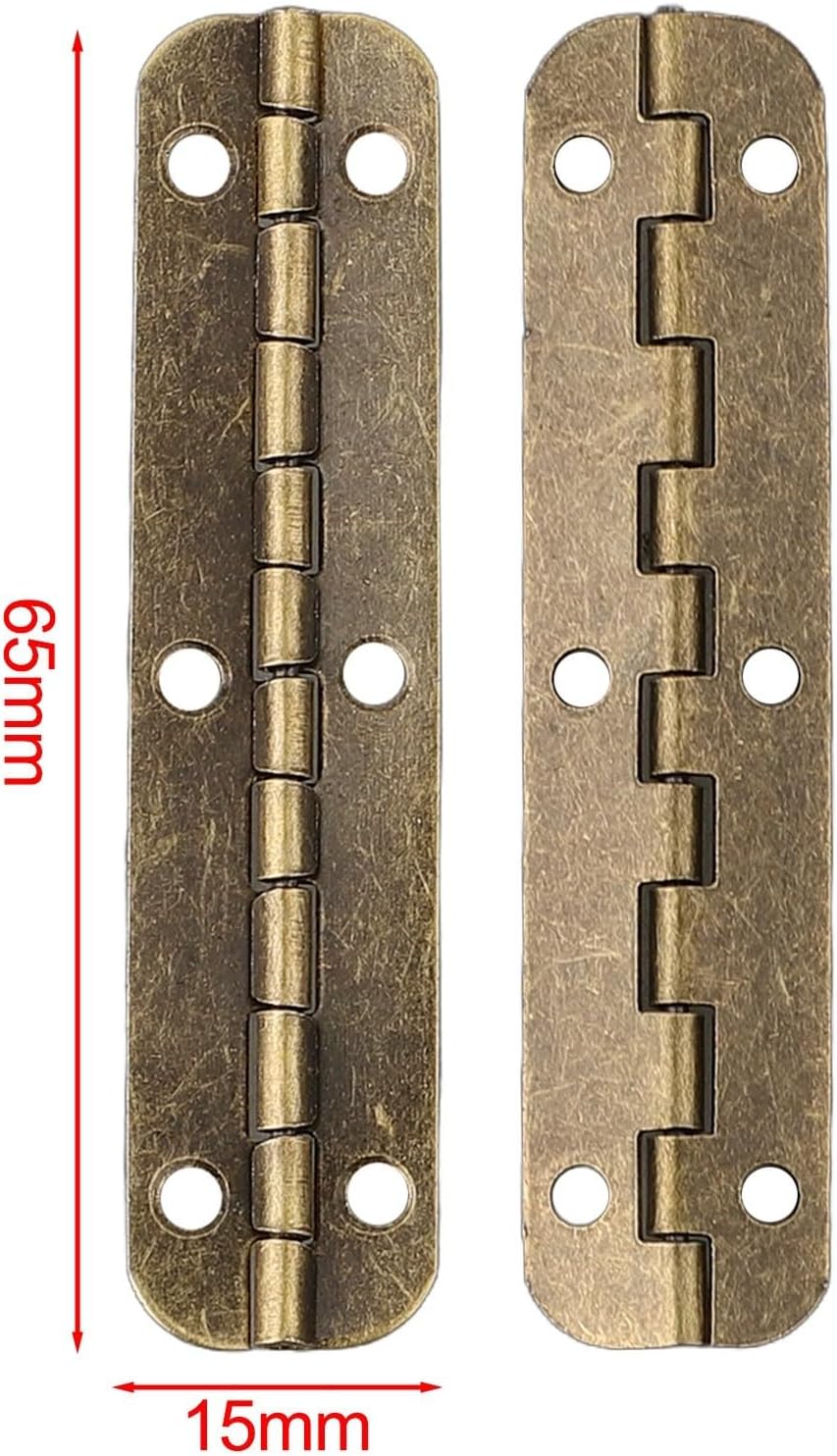 4Pcs 180 Degree Opening Cabinet Door Hinges for Wood Boxes Zinc Alloy Construction, for Furniture and Jewelry Chests