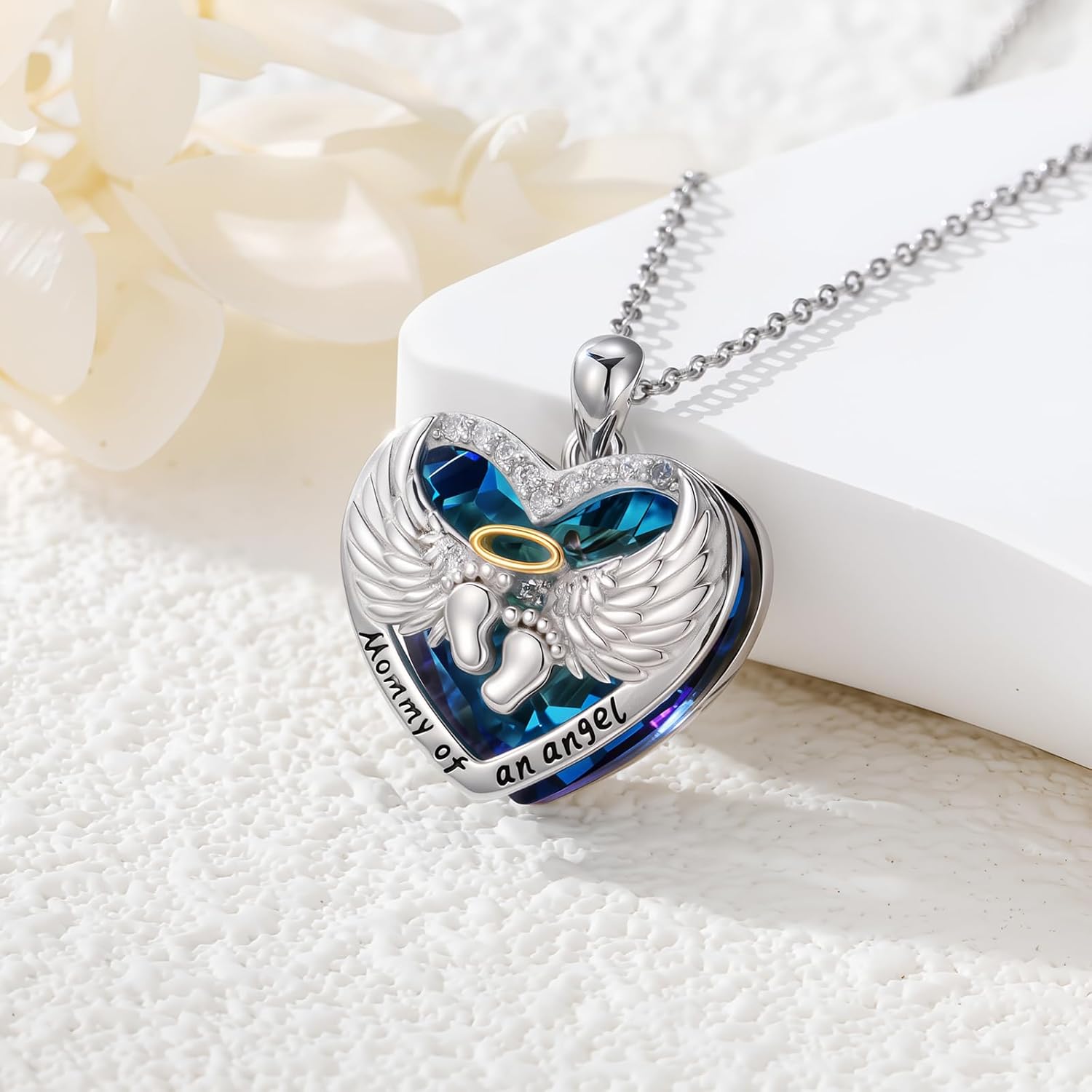 Miscarriage Necklace Loss of Pregnancy Necklace 925 Sterling Silver Mommy of an Angel Memorial Sympathy Jewelry Gift for Mom Mother Women - Image 3